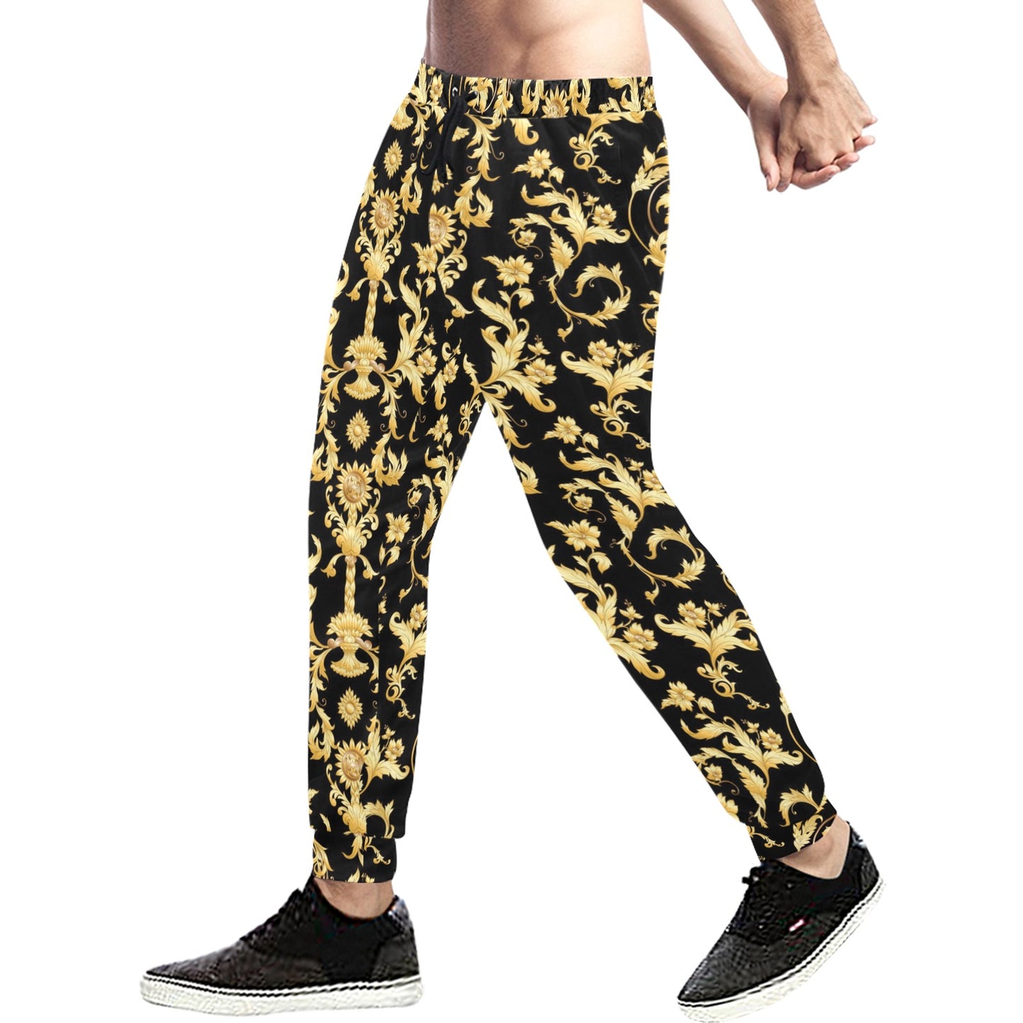 Baroque Golden Pattern Print Design 04 Men's Sweatpants