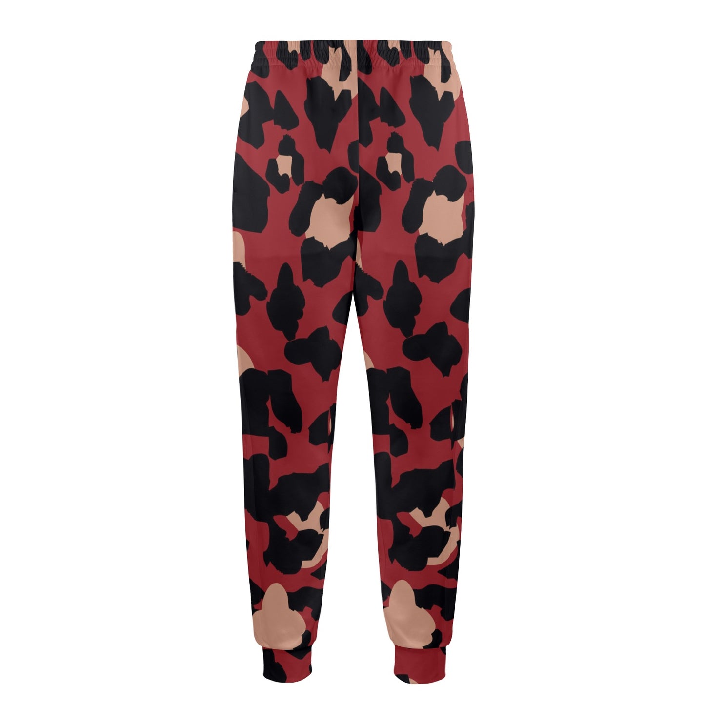 Cheetah Red Print Pattern Men's Casual Track Pants