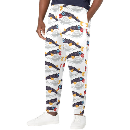 Fugu Pattern Print Design 03 Men's Casual Track Pants