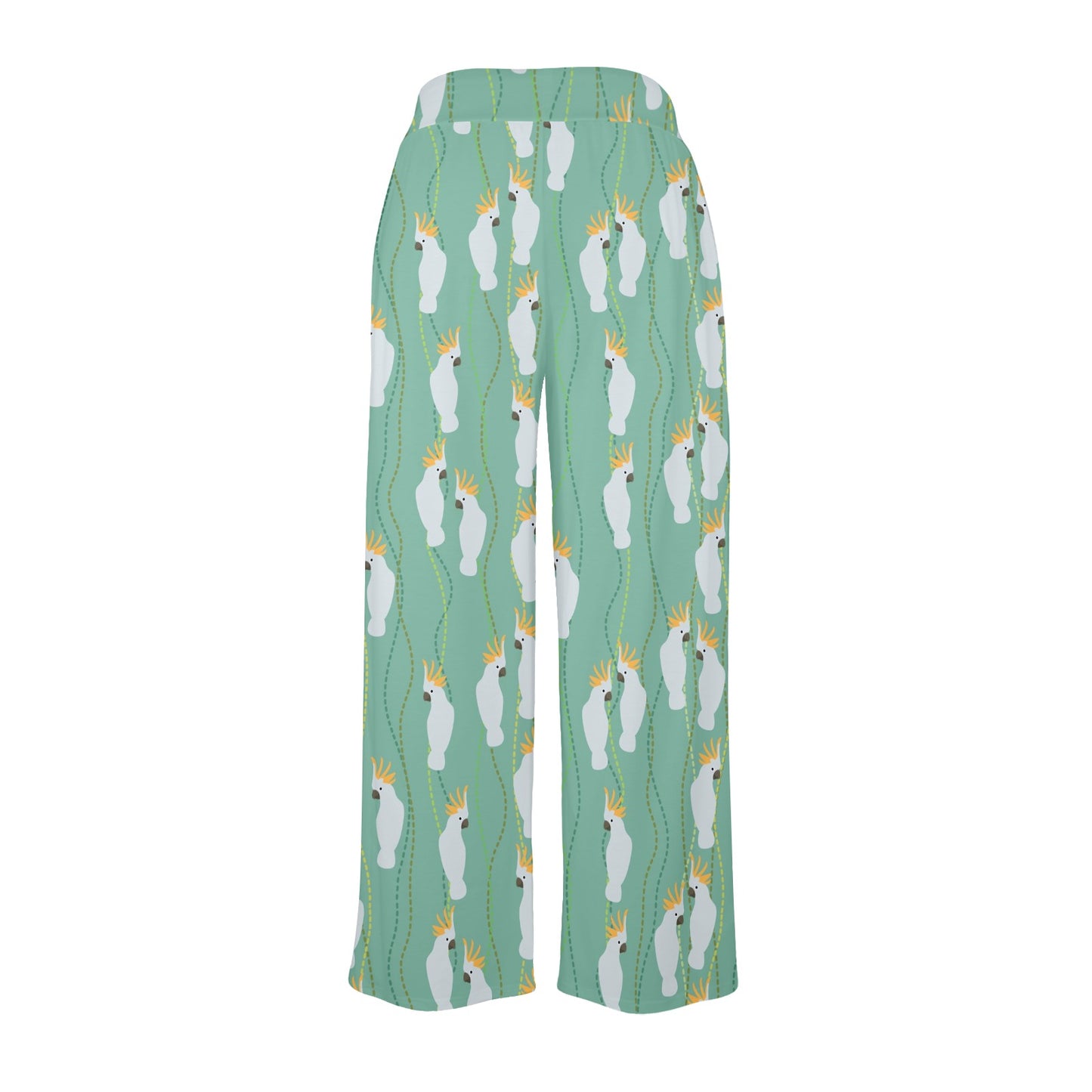 Cockatoo Pattern Print Design 01 Women's Wide Leg Lounge Pants