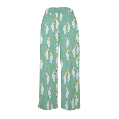 Cockatoo Pattern Print Design 01 Women's Wide Leg Lounge Pants