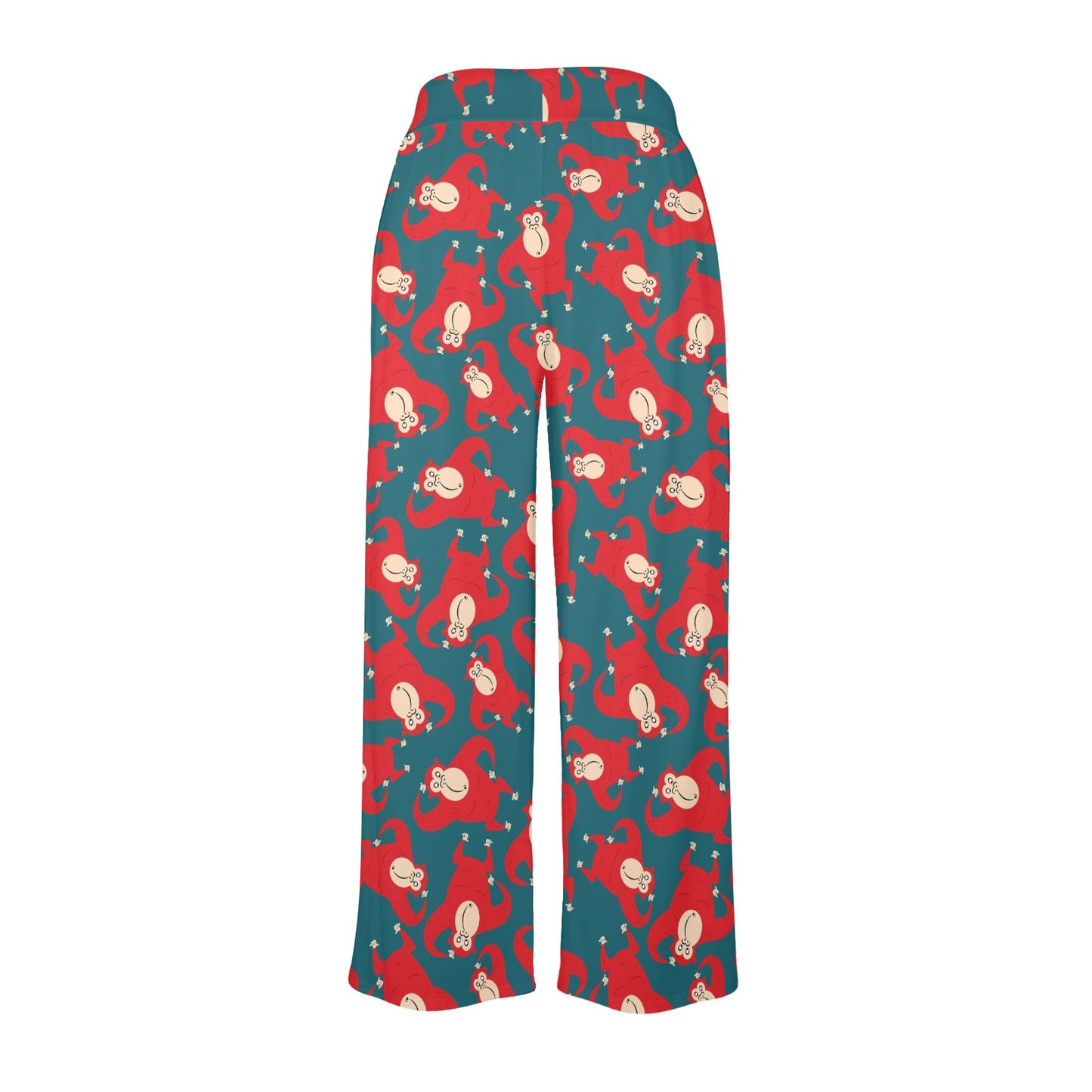 Chimpanzee Pattern Print Design 04 Women's Wide Leg Lounge Pants