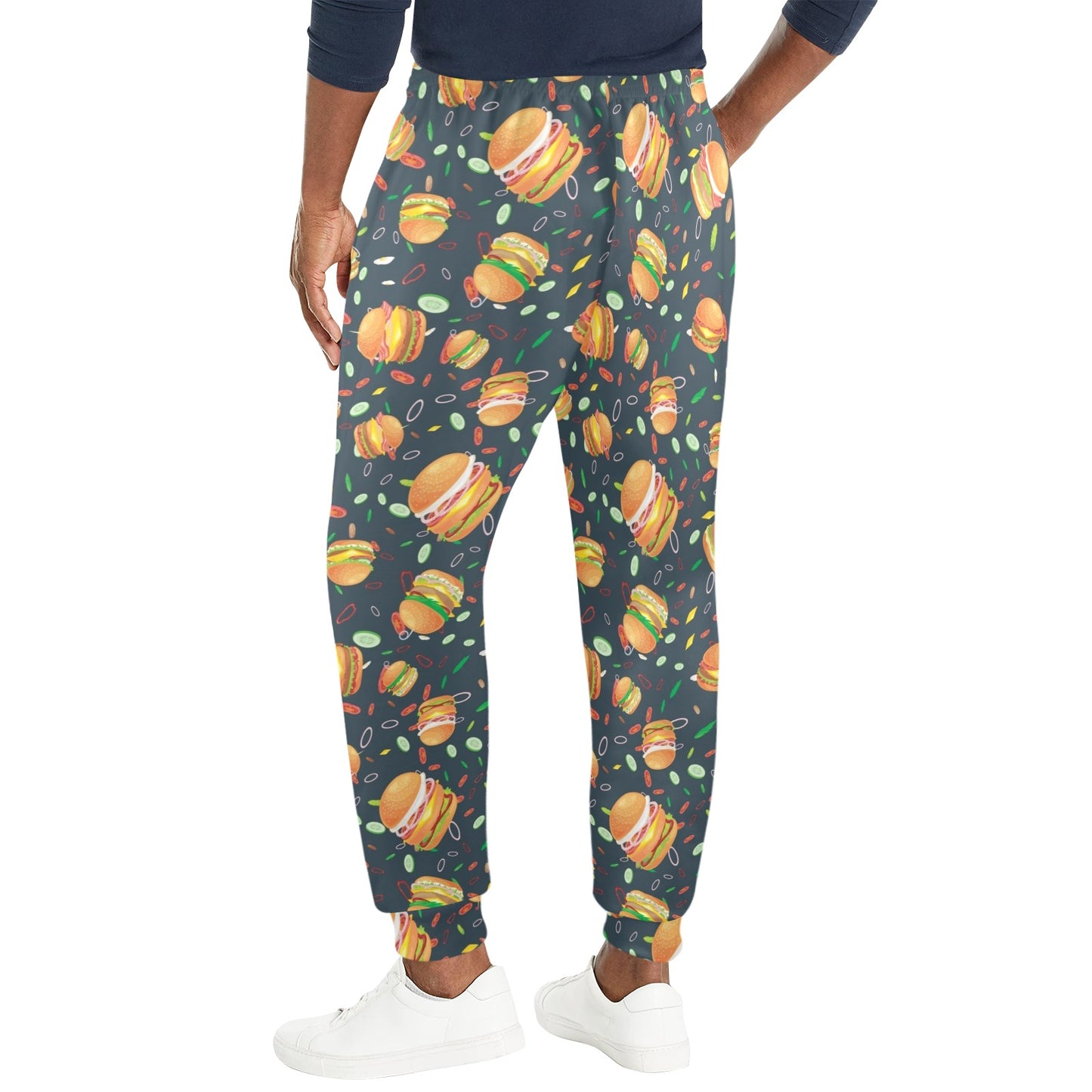 hamburger Design Print Pattern JJ0314 Men's Casual Track Pants