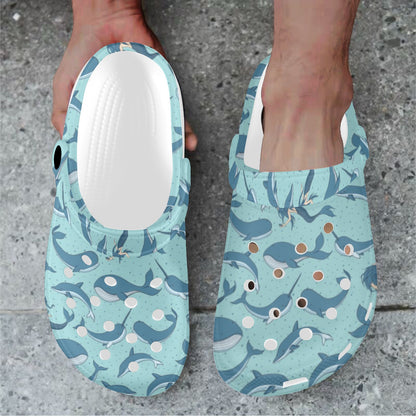 Narwhal Themed Print Unisex Clogs Shoes