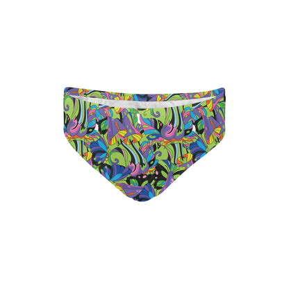 Psychedelic Trippy Mushroom Themed Men's Swimming Briefs