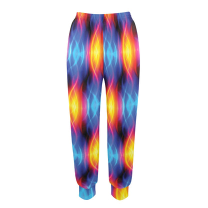 Flame Fire Blue Design Print Women's Casual Track Pants