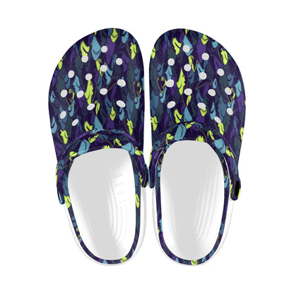 Shark Neon color Print Unisex Clogs Shoes