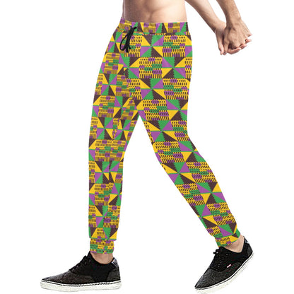 Kente Triangle Design African Print Men's Sweatpants