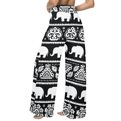 Elephant Pattern Women's Wide Leg Lounge Pants