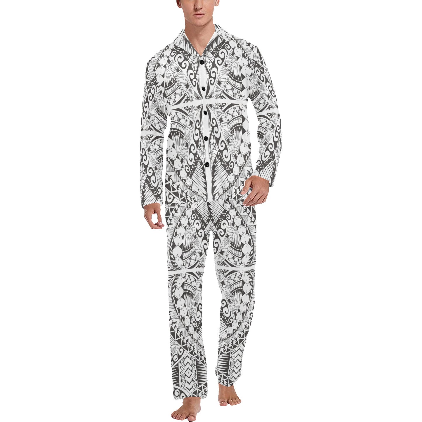 Samoan Style Print Design LKS301 Men's Long Pajama Set