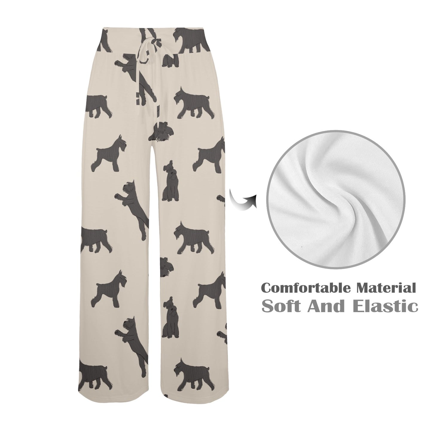 Schnauzers Pattern Print Design A06 Women's Wide Leg Lounge Pants
