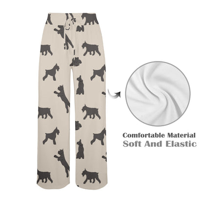 Schnauzers Pattern Print Design A06 Women's Wide Leg Lounge Pants