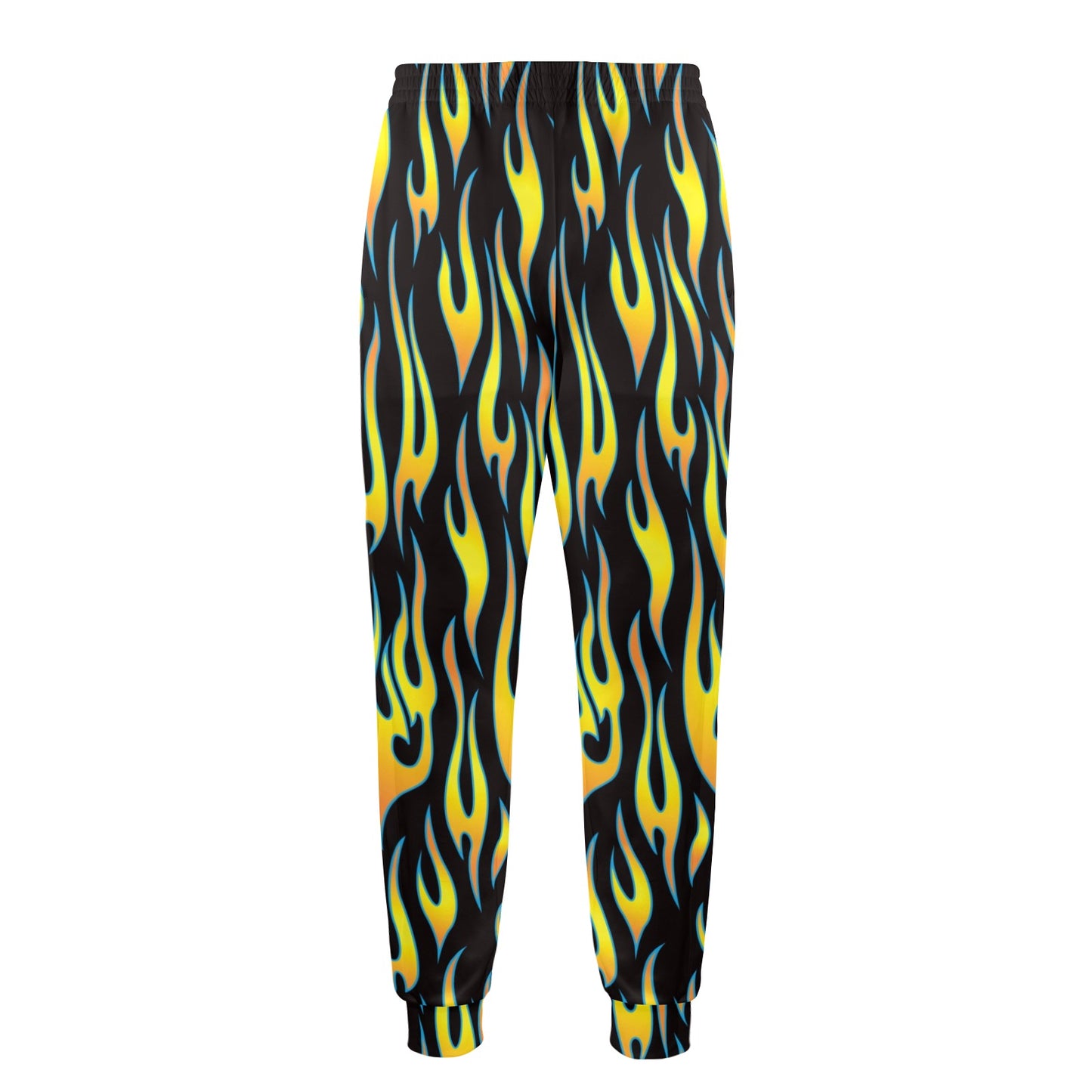 Flame Fire Yellow Pattern Men's Casual Track Pants