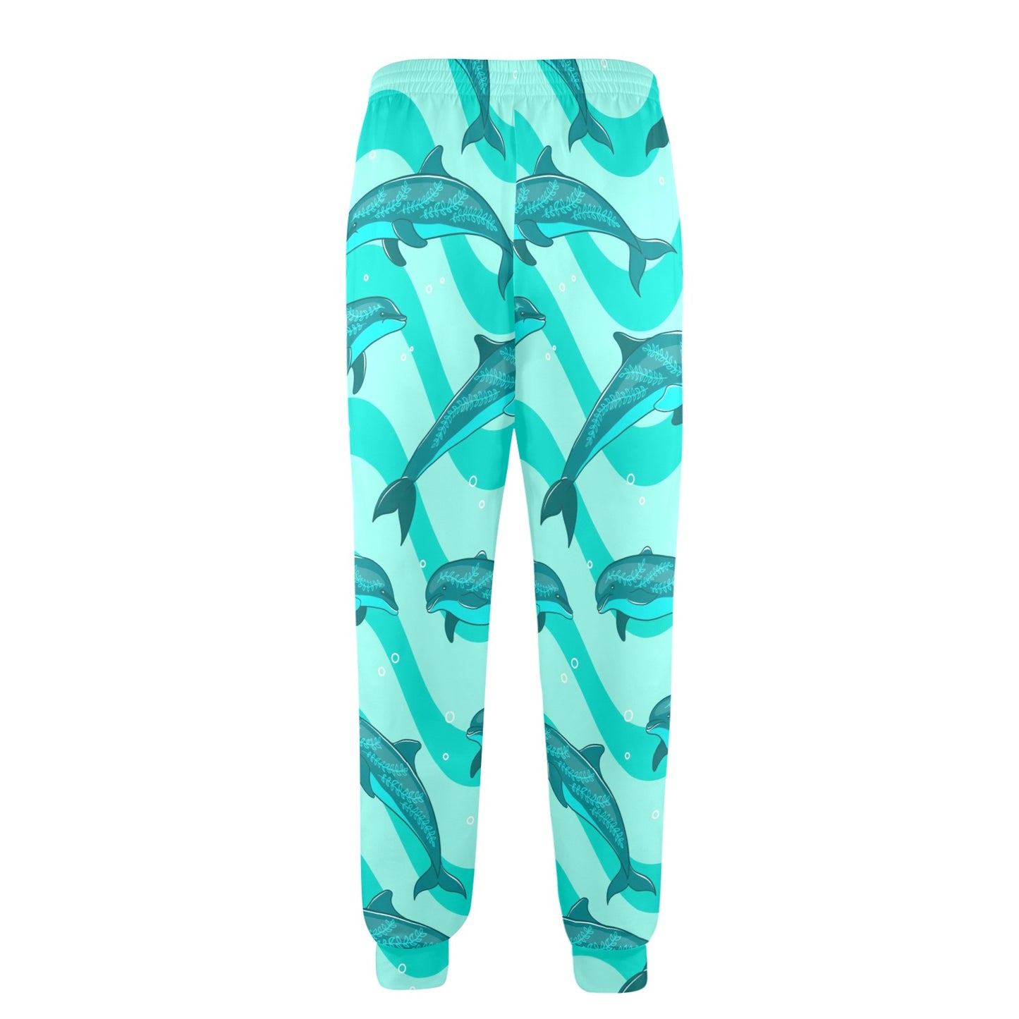 Dolphin Wave Print Men's Casual Track Pants