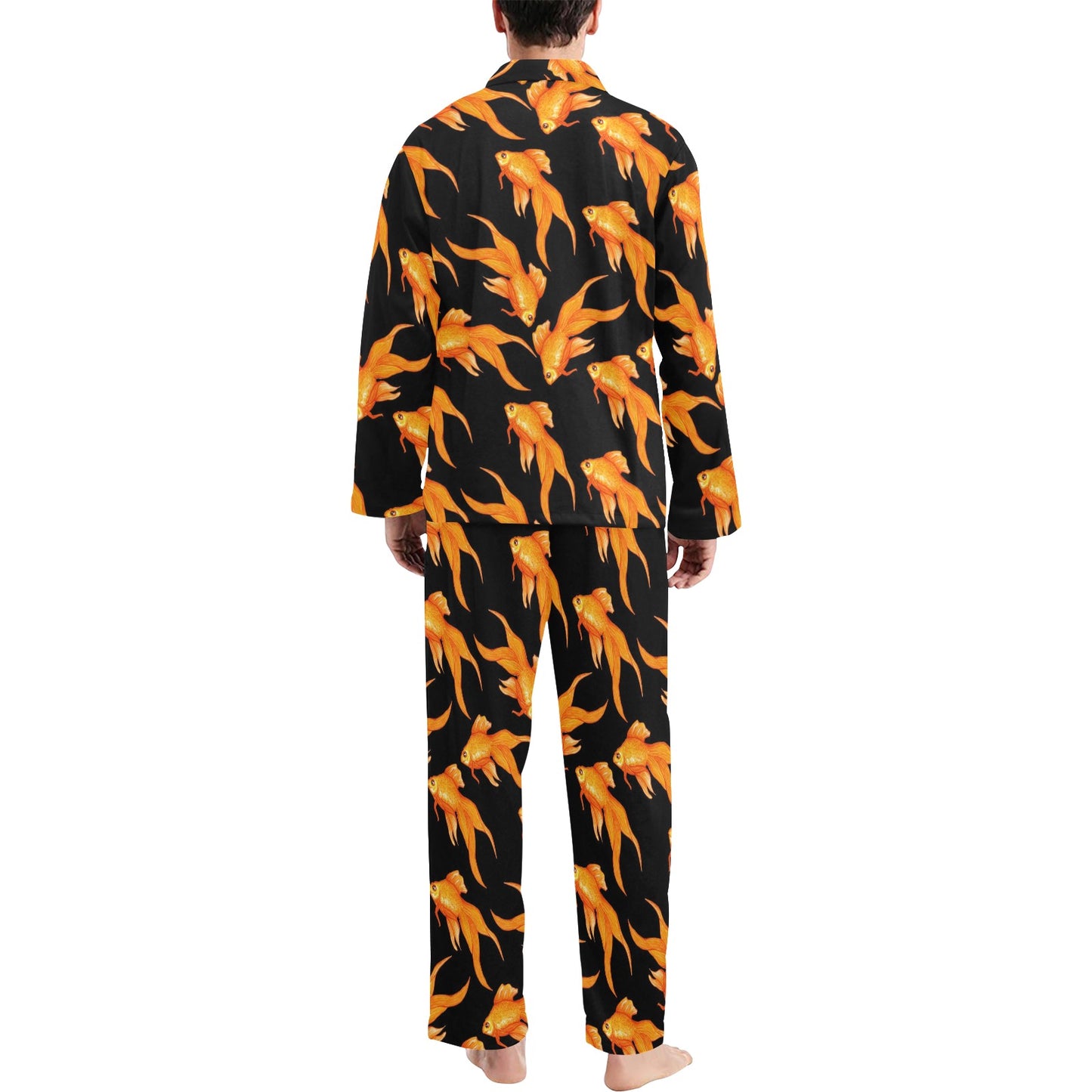 Goldfish Pattern Print Design 03 Men's Long Pajama Set