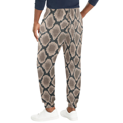 Snake Skin Design Print Men's Casual Track Pants