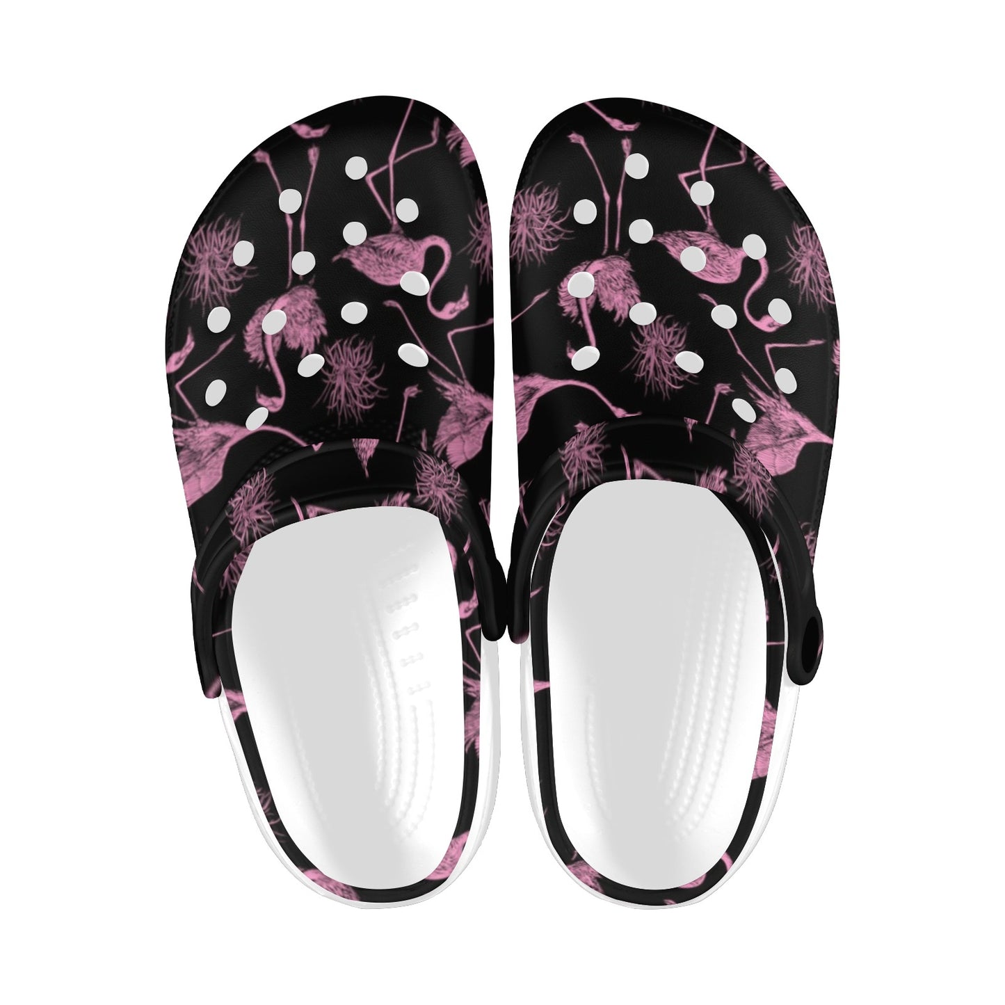 Flamingo Pink Print Pattern Unisex Clogs Shoes