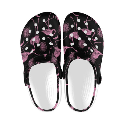 Flamingo Pink Print Pattern Unisex Clogs Shoes