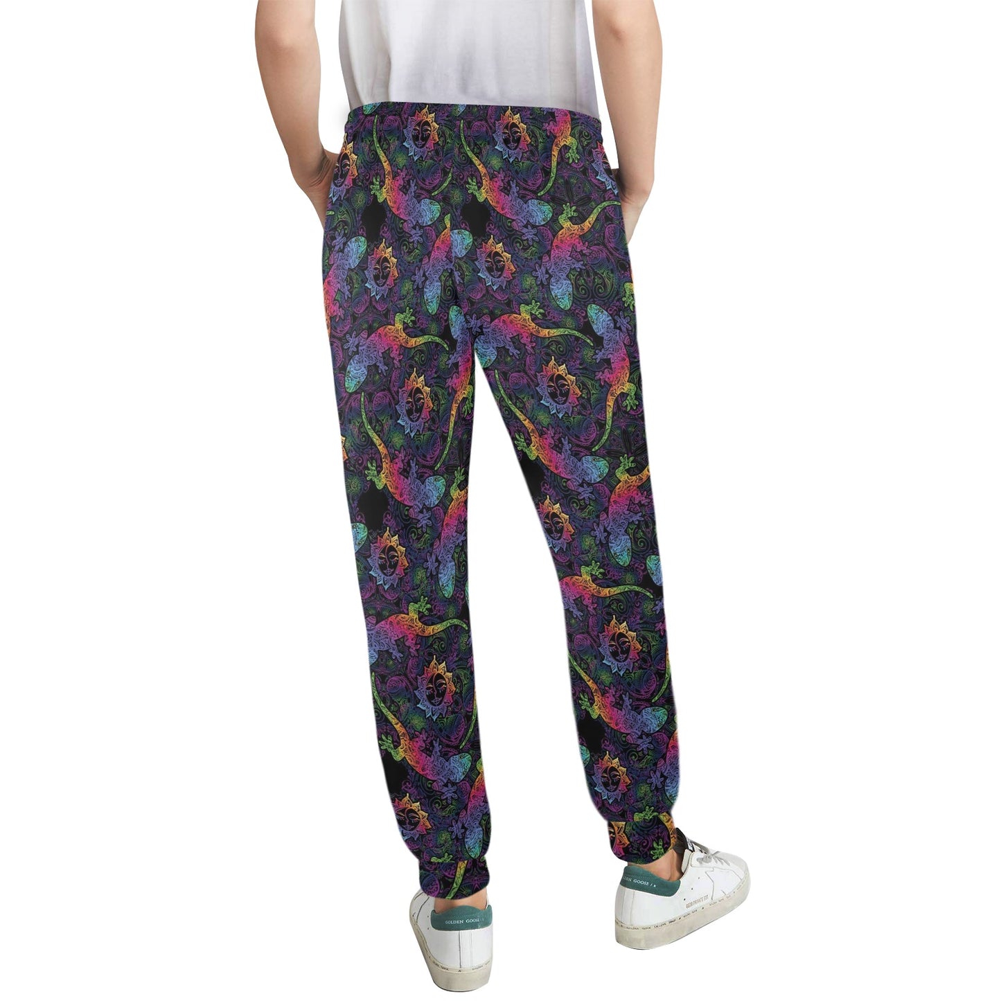 Gecko Rainbow Pattern Print Design 03 Women's Casual Track Pants