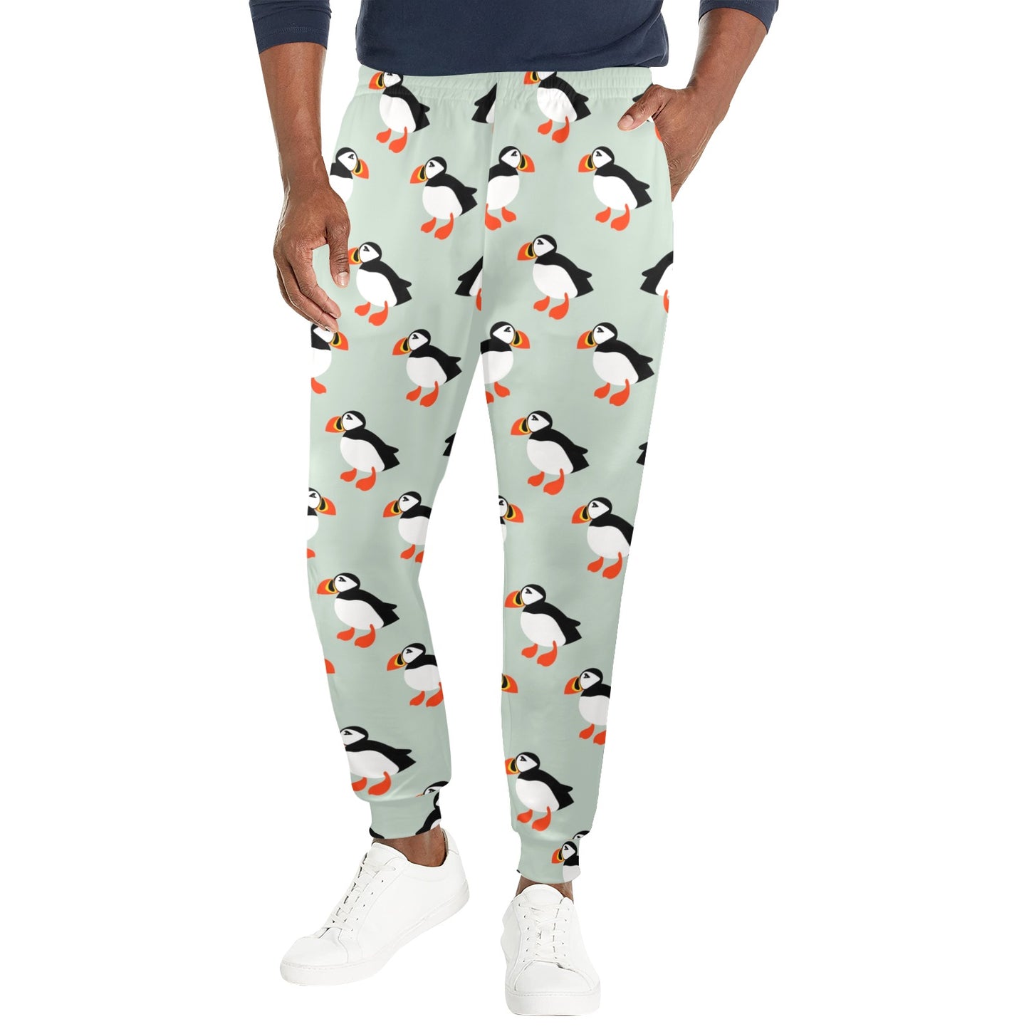 Puffin Pattern Print Design A03 Men's Casual Track Pants