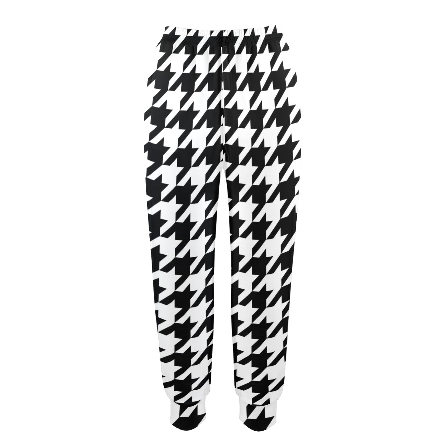 Houndstooth Black White Pattern Print Design 05 Women's Casual Track Pants