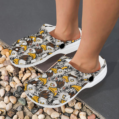 Eagles Head Pattern Unisex Clogs Shoes