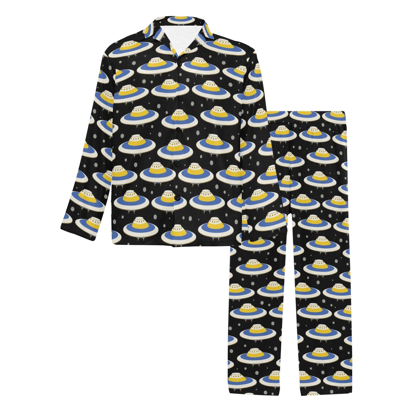 UFO Print Design LKS303 Men's Long Pajama Set