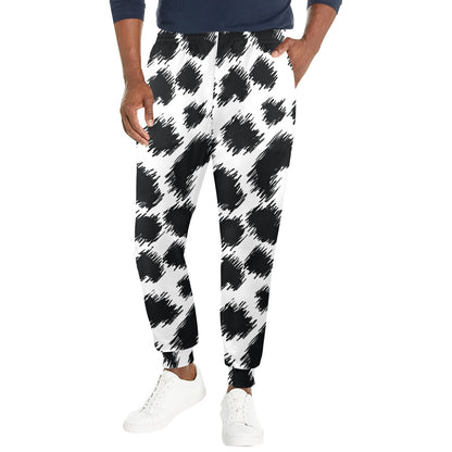 Cheetah Black Print Pattern Men's Casual Track Pants
