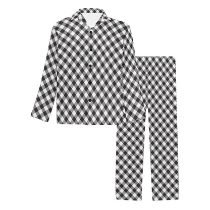 Gingham Print Design LKS402 Men's Long Pajama Set