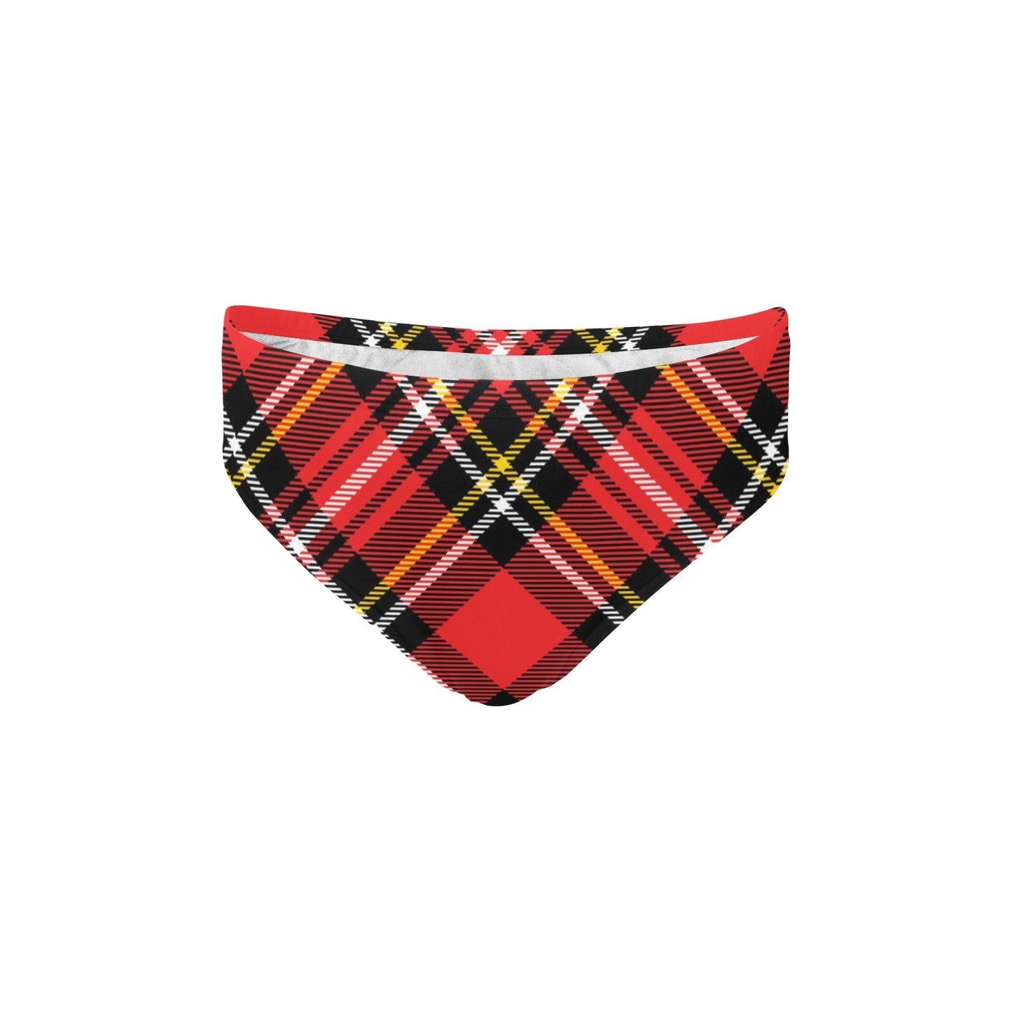 Plaid Red Pattern Print Design A03 Men's Swimming Briefs