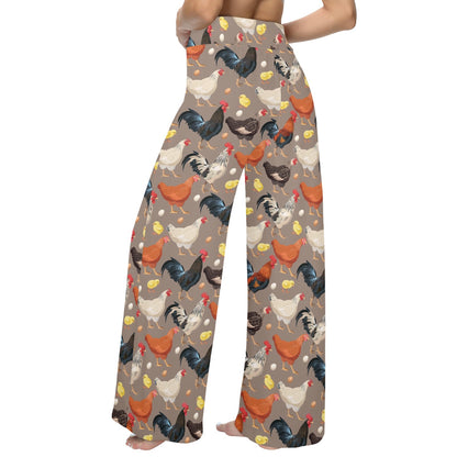 Chicken Evolution Pattern Women's Wide Leg Lounge Pants
