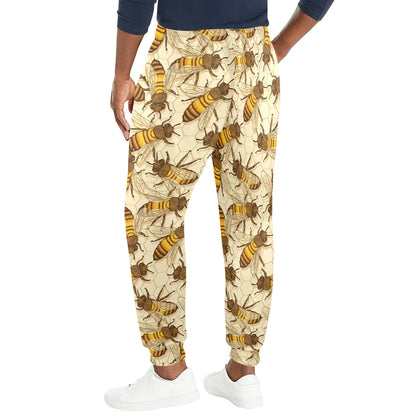 Bee Pattern Print Design BEE05 Men's Casual Track Pants