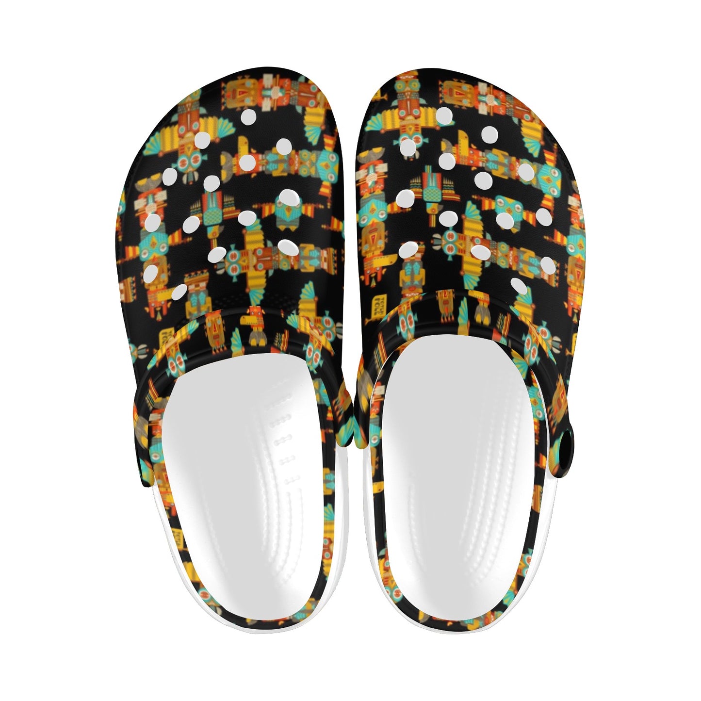 Totem Pole Cartoon Print Unisex Clogs Shoes