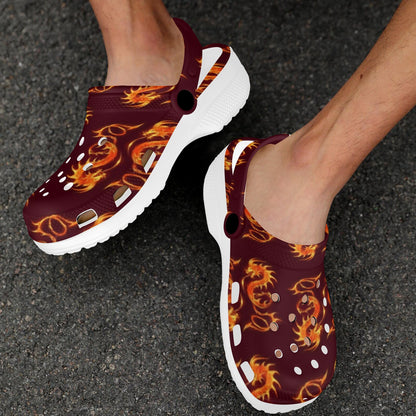 Dragons Fire Design Unisex Clogs Shoes