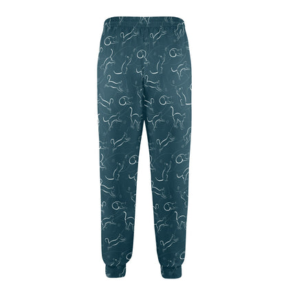 Kitten Design Print Pattern JJ0356 Men's Casual Track Pants