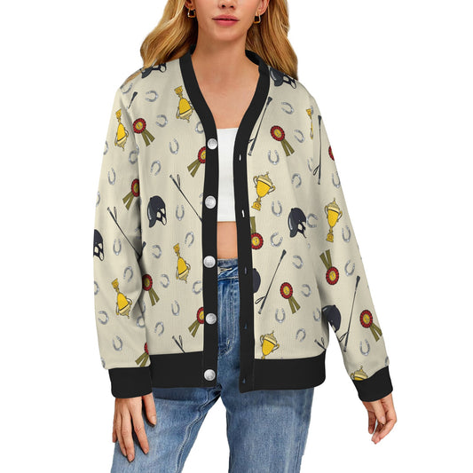 Equestrian Horseshoe Equipment Women's Cardigan