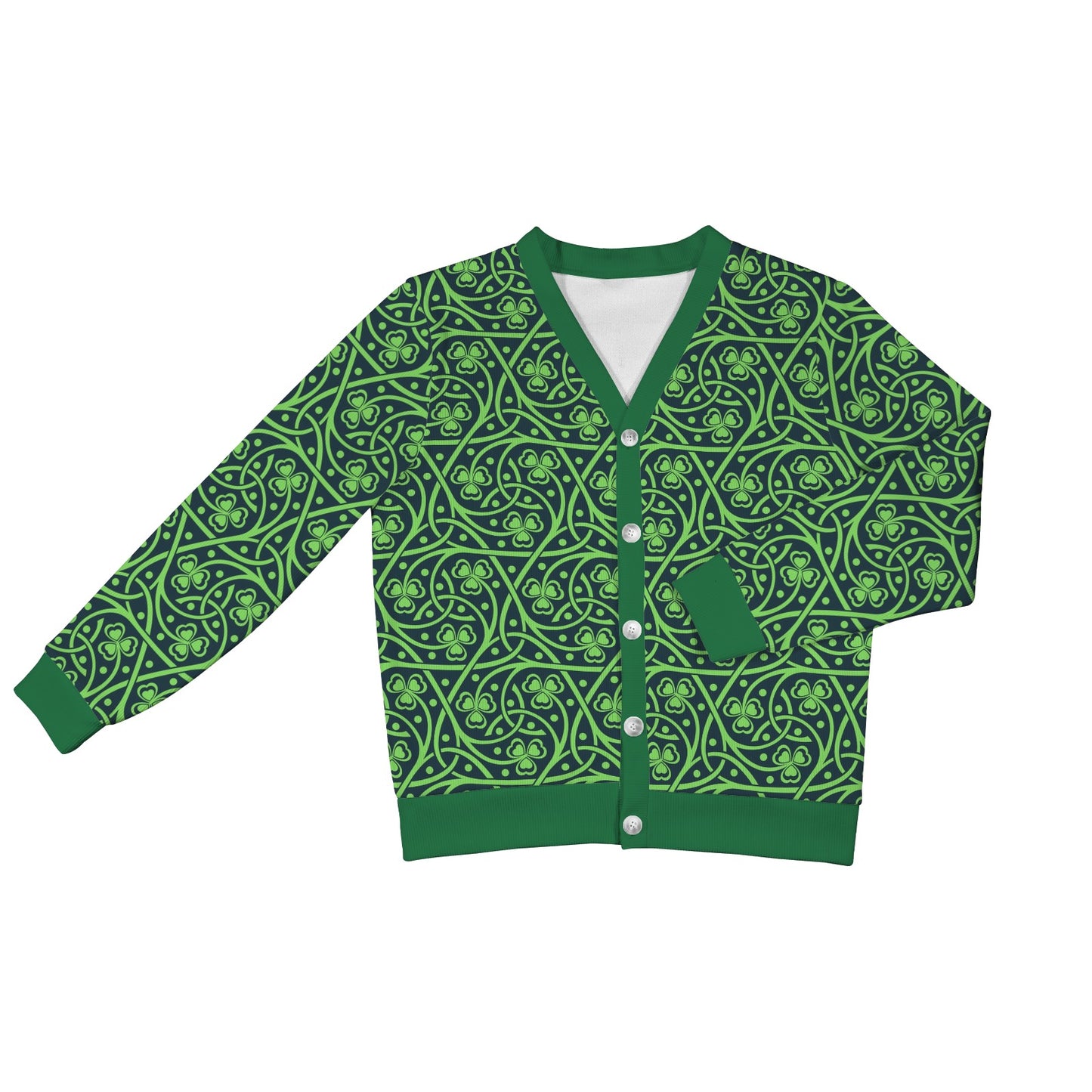 Shamrock Themed Print Women's Cardigan