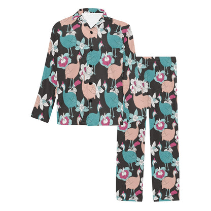 Guinea Fowl Pattern Print Design 03 Men's Long Pajama Set