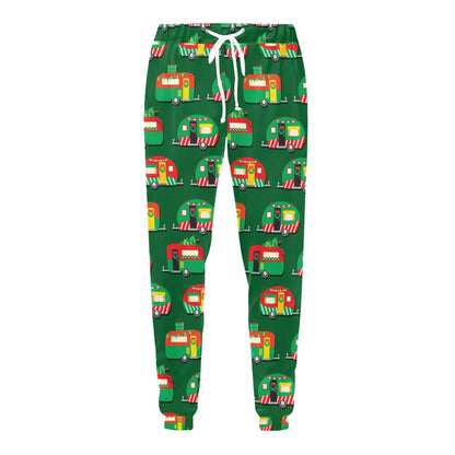 Camper Camping Christmas Themed Print Men's Sweatpants