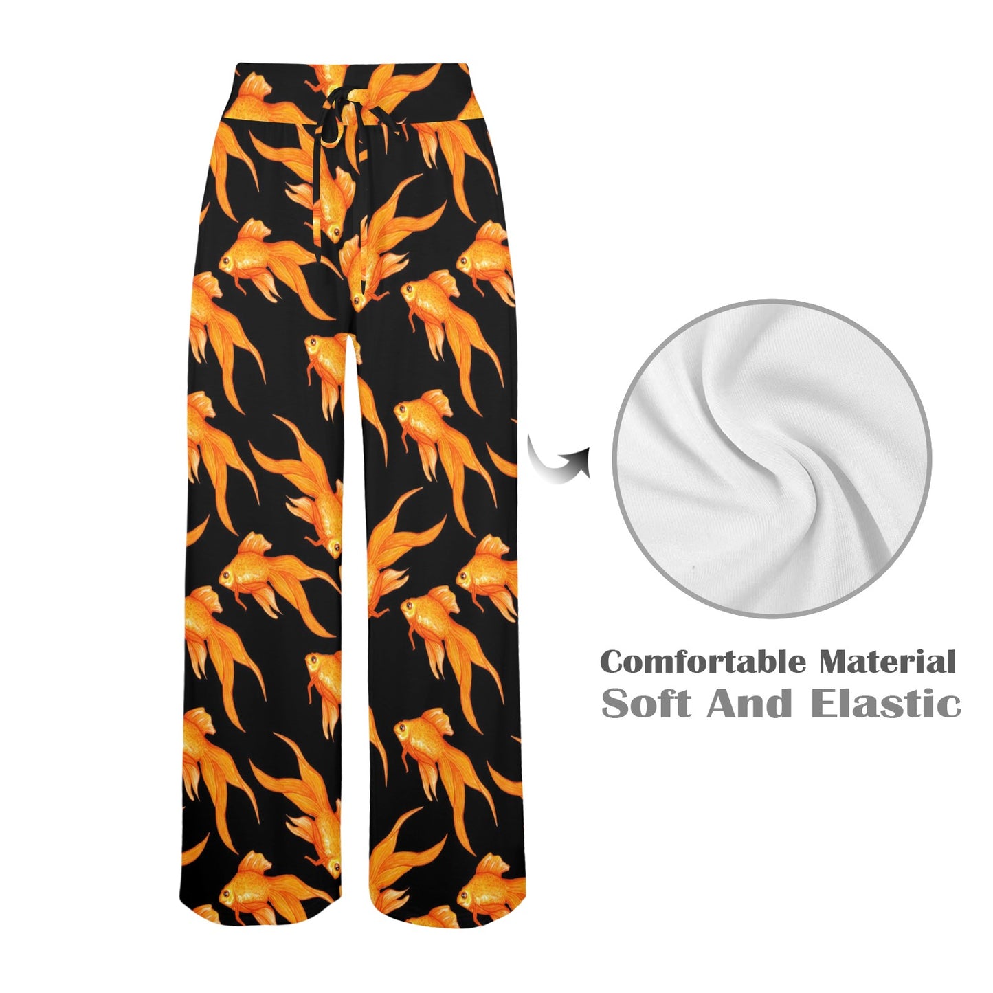 Goldfish Pattern Print Design 03 Women's Wide Leg Lounge Pants
