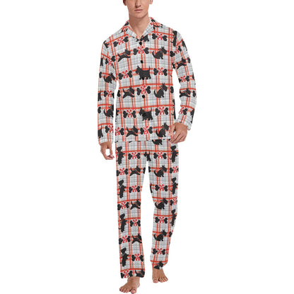 Scottish Terriers Print Design LKS3014 Men's Long Pajama Set