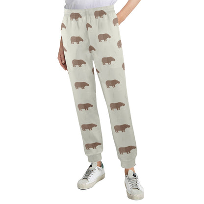 Hippo Design Print Pattern JJ0349 Women's Casual Track Pants