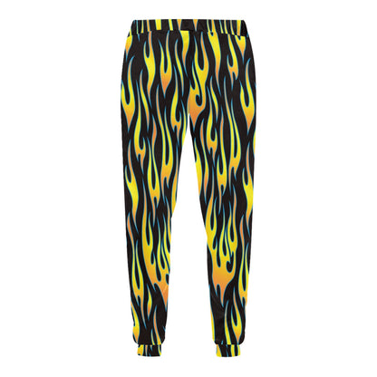 Flame Fire Yellow Pattern Men's Sweatpants