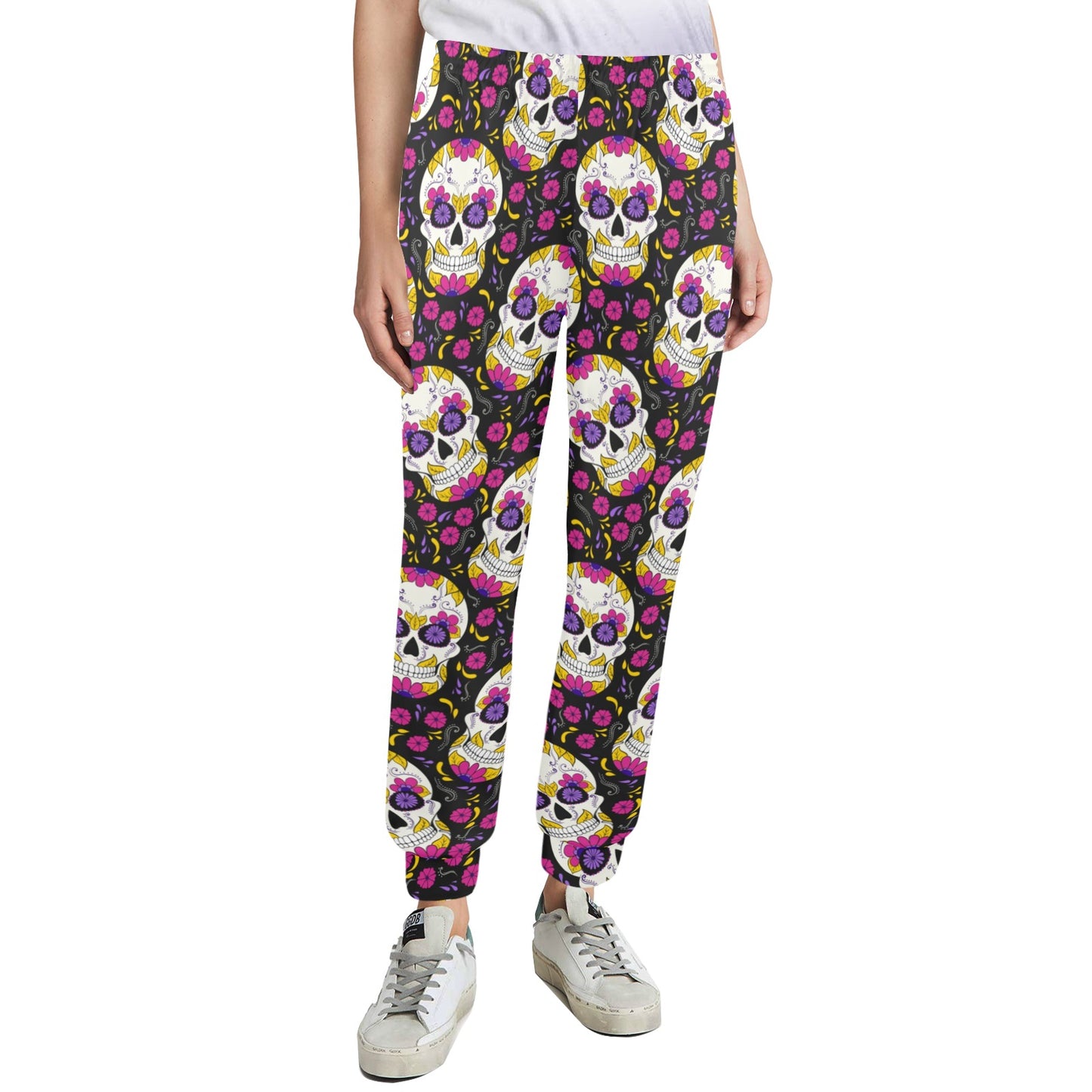 sugar skull Floral Pattern Women's Casual Track Pants