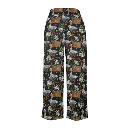 Goose Print Design LKS406 Women's Wide Leg Lounge Pants