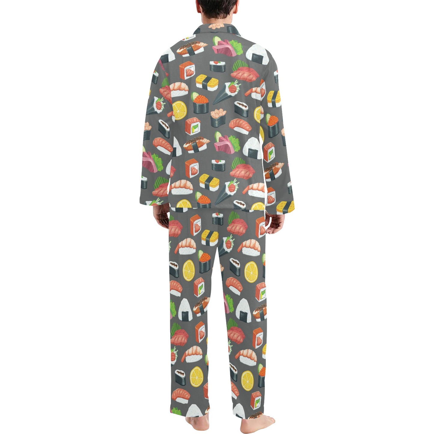 Sushi Print Design LKS302 Men's Long Pajama Set