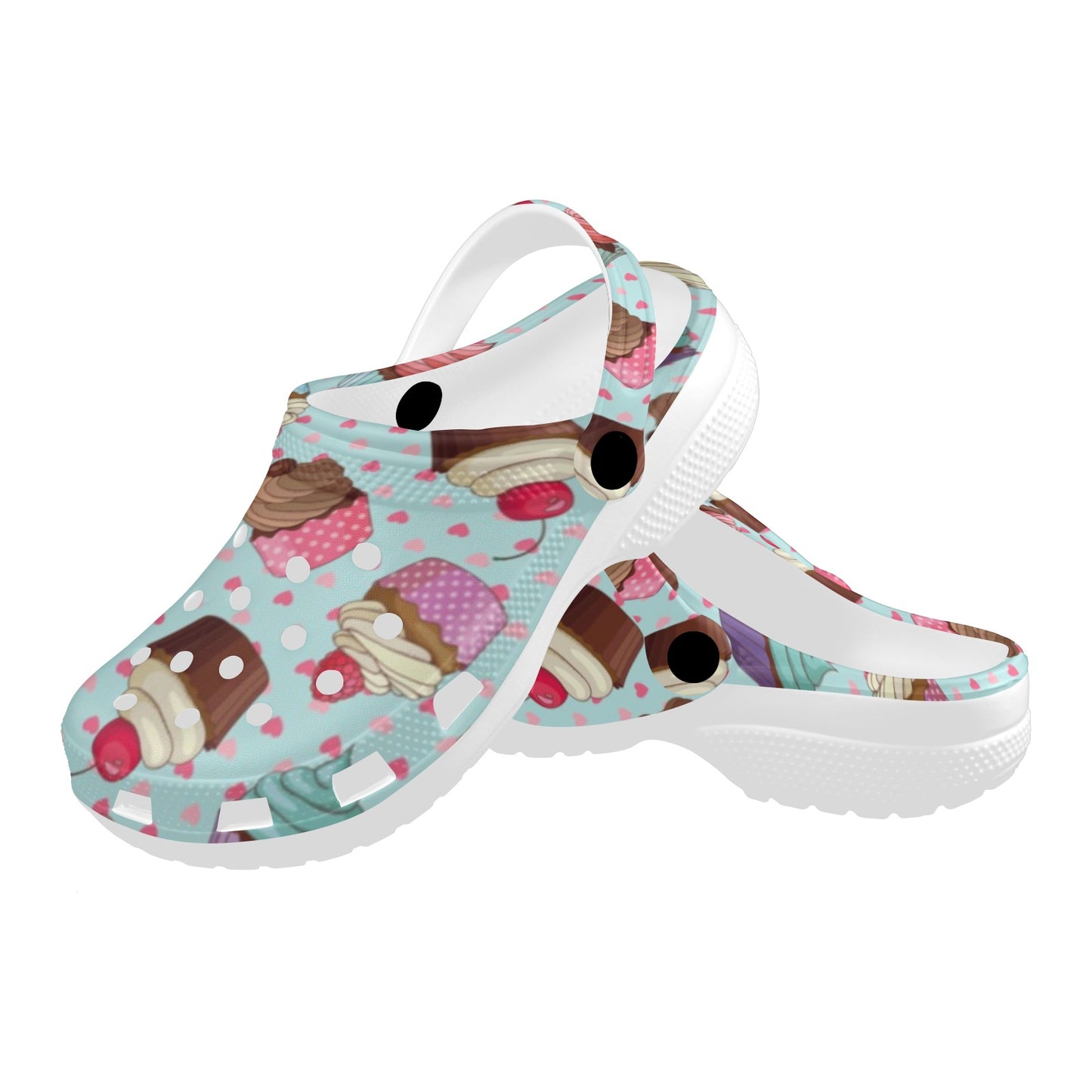 Cupcakes Fancy Heart Print Pattern Unisex Clogs Shoes