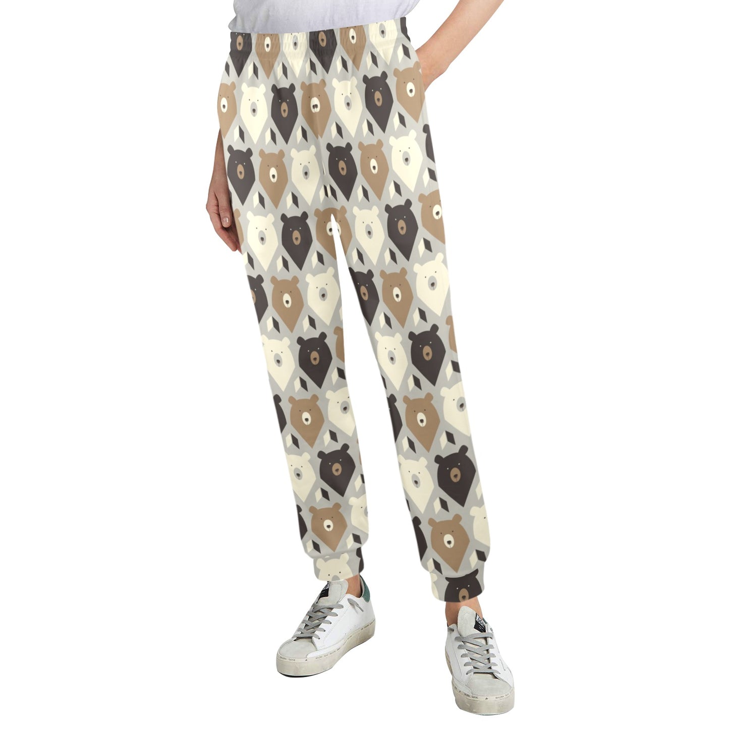 Bear Pattern Print Design 04 Women's Casual Track Pants