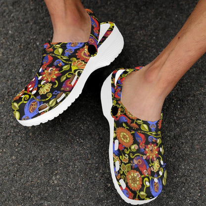 Steampunk Bird Design Themed Print Unisex Clogs Shoes
