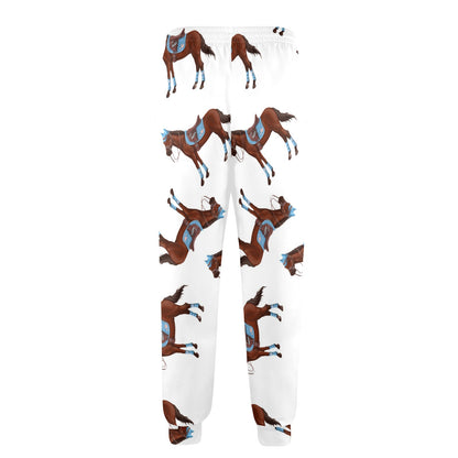 Brown Horse Pattern Shower Curtain Men's Casual Track Pants